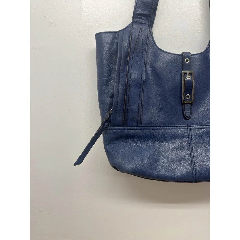 B Makowsky Blue Leather Hand Bag Purse Hobo‎ Shoulder Bag #33
